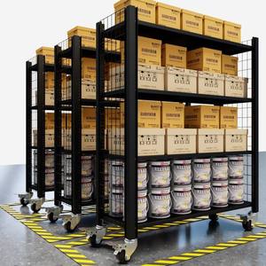 Mobile Heavy-Duty & Light Duty Supermarket Rack with Swivel Casters Metal Construction Epoxy Powder Coating 200-500kg Capacity - Product Image 3