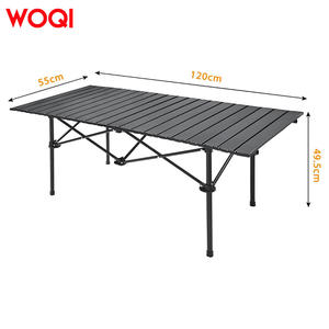 Table de camping pliante portable Woqi 120x45.5x55 cm, table d'extérieur en fer pour pique-nique et plage, matériau antirouille - Product Image 3