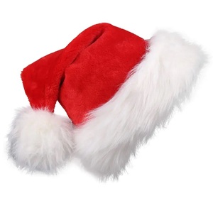 Noël Santa Hat Xmas Long Chapeau de <span class=keywords><strong>pompon</strong></span> rouge en peluche pour adultes et enfants - Product Image 1