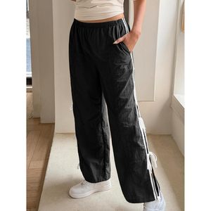 Fisoew Pantalon de survêtement ample pour femme, taille élastique, avec nœud papillon, style Y2K, noir - Product Image 4