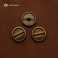Boutons en alliage de zinc HONMEO OEM 15 mm, métalliques, pour vêtements, logo personnalisé, bouton à tige métallique