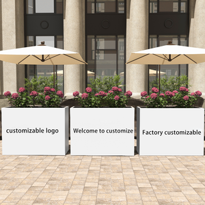 Jardinière auto-arrosante contemporaine tendance en acier inoxydable, grande taille, pour <span class=keywords><strong>extérieur</strong></span>, pot de fleurs écologique, durable et personnalisable pour la <span class=keywords><strong>maison</strong></span> - Product Image 4