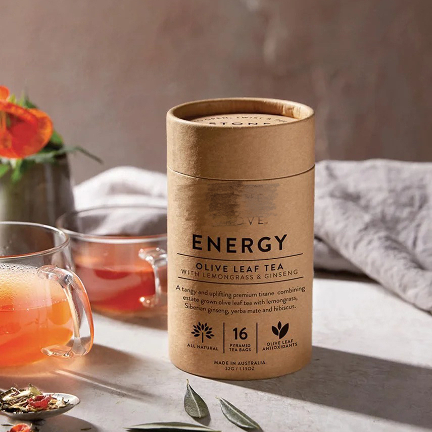 Bio-degradable Paper Tube Can OEM Printing Wholesale Kraft Paper for Tea Container Paper Packaging
