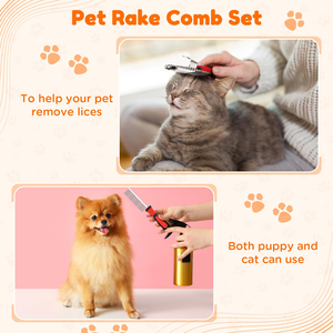 Professional <b>Pet</b> Grooming Supplies 8Pcs/ Pack Cat Dog <b>Pet</b> Grooming Tool Kit <b>Pet</b> Self-cleaning <b>Brushes</b> and Combs Set - Product Image 5