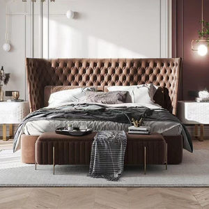 <span class=keywords><strong>Lit</strong></span> en cuir de style français, luxe léger, ton crème, moderne, minimaliste, chambre principale, haut de gamme, double bouton capitonné, <span class=keywords><strong>lit</strong></span> américain - Product Image 3