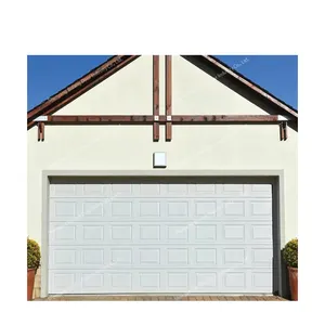 Bolang listrik 16 'x 7' aluminium pintu garasi, pintu garasi datar Overhead panel pintu lipat garasi