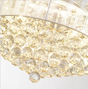 Ventilateur de plafond à 42 pouces avec pales cachées et lustre en cristal doré à bon prix - Product Image 3