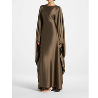 Robe Abaya Papillon Décontractée pour Femme, Vente Chaude, Prix Usine, Col Rond, Manches Longues, Qualité Supérieure, Mousseline d'Été