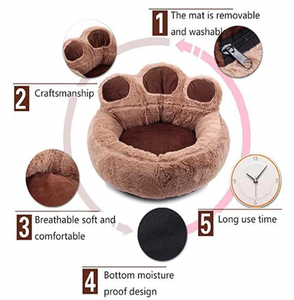 <span class=keywords><strong>Cama</strong></span> para perros extraíble y lavable, <span class=keywords><strong>nido</strong></span> para mascotas con forma de pata de oso de dibujos animados, <span class=keywords><strong>nido</strong></span> para perro, almohadilla para perro cómoda y cálida - Product Image 3