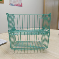 Organisateur de bureau empilable, meilleur panier de rangement en fil métallique à suspendre sous l'étagère, panier suspendu empilable, rangement de bureau