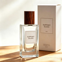Flacon de parfum vide de luxe de haute qualité, flacon pulvérisateur en verre rechargeable avec bouchon en bambou, flacon diffuseur de parfum