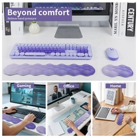 Repose-poignet ergonomique en mousse à mémoire de forme violet dégradé avec transfert thermique et base antidérapante – Disponible en stock pour usage bureau et domicile