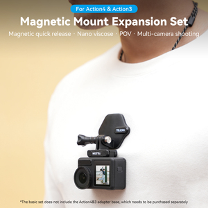 Ensemble d'extension de support magnétique universel Telesin pour caméra DJI <span class=keywords><strong>Action</strong></span> 3/4, <span class=keywords><strong>sangle</strong></span> de cou, collier, support de lanière - Product Image 2