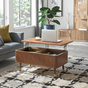 Cross-border wooden storage <b>table</b>, home indoor living room height-adjustable coffee <b>table</b>, multi-functional, simple, large - Product Image 1