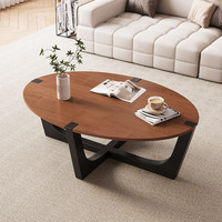Table basse ronde moderne en bois noir, design unique, prix de gros, mobilier de salon durable, table d'appoint à structure solide