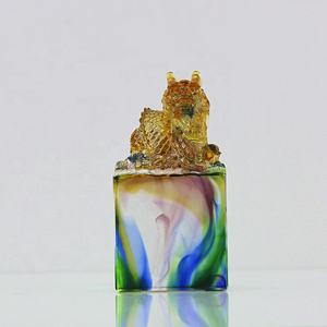 カスタマイズ可能な色10個LiuLiガラスクラフトアートクリスタルチャイニーズスタイル風水ギフトクリスタルチャイニーズドラゴンスタチュー - Product Image 5