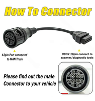 Adaptateur OBD2 12 broches MAN vers 16 broches, câble d'extension de diagnostic pour camion, remplacement pour DELPHI