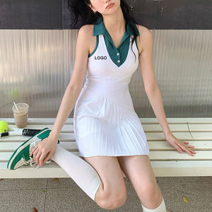 Gaun tenis wanita, pakaian set kebugaran Gym rok tenis ringan dan elastis 2023 - Product Image 1