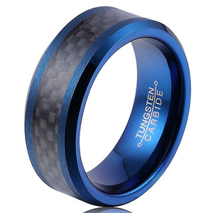<strong>Men</strong> Blue <strong>Celtic</strong> Dragon Two Tone Blue Black Color Tungsten Carbide Male <strong>Ring</strong> - Product Image 4