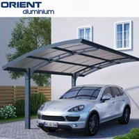 Abri de voiture en alliage d'aluminium durable et imperméable, abri de jardin pour deux voitures, abri solaire extérieur