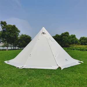 Tente chaude légère de 3,2 m avec plancher de douche intégré, tente <span class=keywords><strong>tipi</strong></span> imperméable avec 2 portes pour camping, randonnée et trekking en extérieur - Product Image 6