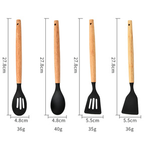 12 cái biểu tượng tùy chỉnh sản xuất chuyên nghiệp công cụ nhà bếp Silicone Đồ dùng nấu ăn thiết lập bền vững trong kho đồ dùng Bộ - Product Image 3