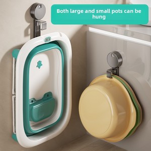 <span class=keywords><strong>Support</strong></span> <span class=keywords><strong>mural</strong></span> double niveau en plastique OEM sans perçage, durable et moderne, pour salle de bain, avec ventouse pour lavabo - Product Image 3