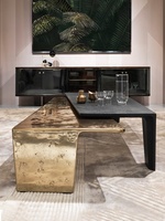 Table basse design style moderne avec pieds en métal, modèles uniques de tables basses italiennes, ensemble de tables basses de luxe
