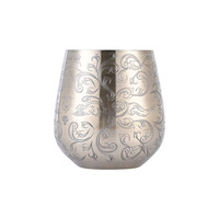 Mug Moscow Mule en acier inoxydable, forme œuf, motif européen, entièrement gravé, pour hôtels et bars