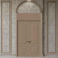 Porte extérieure double en polymère avec design moderne et surface finie pour maison, villa, chambre, supermarché, école, hôtel