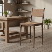 Chaise de salle à manger antique en bois massif de noyer Design Wabi-Sabi avec tabouret de meubles de maison en papier souple