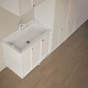 Mueble de lavabo individual de aluminio con diseño de panal, estilo francés, para balcón, con drenaje, para el hogar - Product Image 6