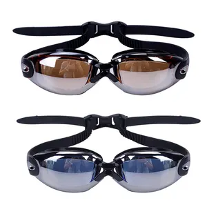 HD Unisex Orang Dewasa Besar Kacamata Renang Hitam UV Anti Kabut Menyelam Tahan Air Kaca Renang Kacamata Produsen