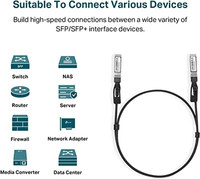 Kabel Serat Optik Twinax Pasif DAC Sambungan Langsung 10G SFP OEM ODM TPLink Omada SM52201M 1 Meter 33 Kaki 10GBASECU Konektor SFP