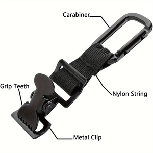 Support de gants de vélo en nylon avec boucle métallique, crochets de suspension portables pour accessoires de cyclisme, camping et randonnée en extérieur - Product Image 2