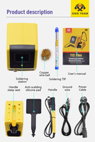 Station de soudage OSS T12 PLUS Fer à souder électronique avec embouts T12 pour la réparation de circuits imprimés Réparation de cartes de téléphone Outils de soudage