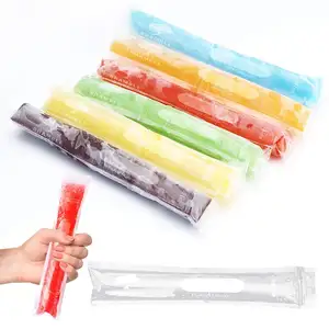 Custom printed clear ice popsicle plastic packaging ziplock pouch bag with zipper