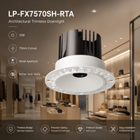 Plafonnier LED encastré à petite ouverture 75mm UGR<19 pour l'éclairage de villas, hôtels et appartements LP-FX7570SH-RTA-23