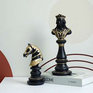 Échecs créatifs résine artisanat reine roi <span class=keywords><strong>cheval</strong></span> de guerre Figurine bureau à domicile Halloween bureau cadeau d'affaires - Product Image 4