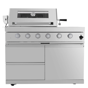 Station de cuisine BBQ extérieure tout-<span class=keywords><strong>en</strong></span>-un avec 6 brûleurs, barbecue à gaz <span class=keywords><strong>en</strong></span> acier inoxydable, réfrigérateur avec porte <span class=keywords><strong>en</strong></span> verre et évier - Product Image 3