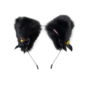 Nouveau bandeau d'oreille de chat en peluche mignon renard oreille cloche pince à cheveux accessoires pour cheveux