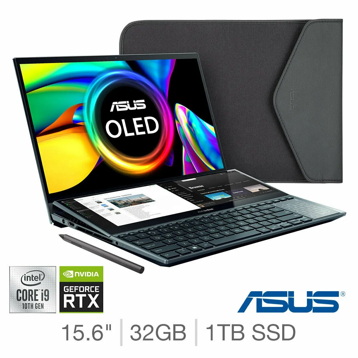 Original e marca novo selado para asu s zenbook duo, intel core i9, 32gb ram, 1tb ssd, nvidia geforce rtx 3070