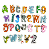 Huruf magnetik mainan Styling hewan untuk anak-anak magnet kulkas tongkat kertas warna-warni ABC alfabet Set mainan Upper