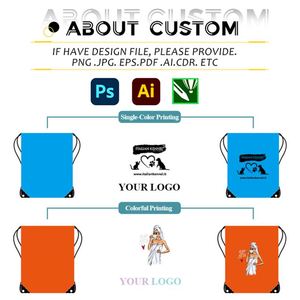 Wholesale Polyester <b>Drawstring</b> Bag Gym Sack Plain Nylon <b>Backpack</b> Sport Bag Draw String Bags Custom Logo Brand Print - Product Image 2