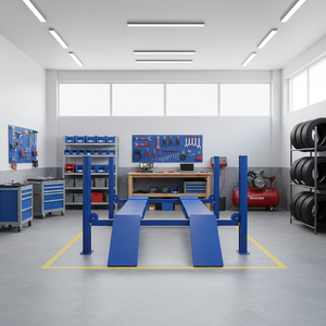 Paquete de <span class=keywords><strong>Elevador</strong></span> de 4 Postes: <span class=keywords><strong>Elevador</strong></span> Principal + 2 Elevadores de Puente Rodantes |   Listo para Alineación y Reparación - Product Image 1