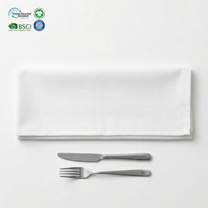 Servilletas de Poliéster y Algodón Blancas Reutilizables, Impermeables, con Dobladillo, de 18x18 Pulgadas, para Restaurantes y Hoteles de Alta Gama, Venta al Por Mayor - Product Image 1