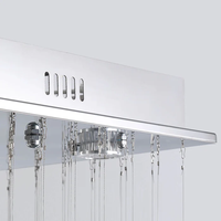Lustre LED long en cristal doré pour plafond haut, villa, maison, escalier, salle à manger - Design moderne, hauteur 36 pouces