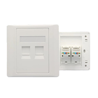 Plaque murale Ethernet RJ45 Cat6 pour réseau FTTH, 86x86mm, 100 pièces, ABS/PC, CN;GUA Kc-06 Blanc