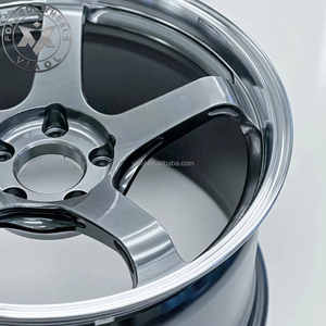 Jantes de course forgées à cinq branches Viaol, lèvre polie/branches grises, 5x112 5x114.3, <span class=keywords><strong>17</strong></span> 18 19 pouces, compatibles Toyota GR86 Honda Civic - Product Image 3