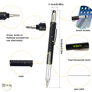 Bolígrafo Multifuncional 6 en 1, Económico, de Plástico, con Logotipo Impreso, Lápiz Táctil, Regla, Nivel y Destornilladores - Product Image 4